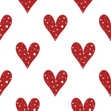 Red hearts seamless pattern vector illustration Ilustração Stock