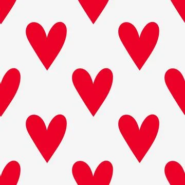 Red hearts seamless pattern. Vector illustration. Stock Illustration