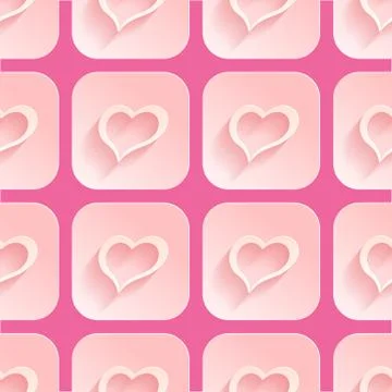 Red hearts - seamless vector pattern Illustrazione stock