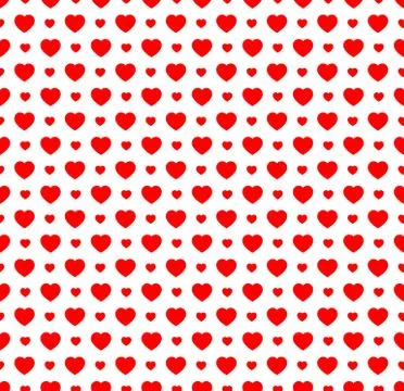 Red hearts seamless vector pattern Stock Illustration