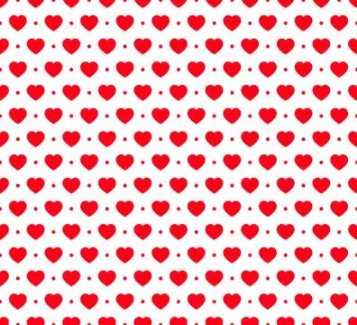 Red hearts seamless vector pattern Stock Illustration