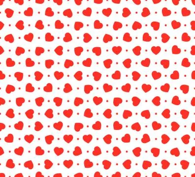 Red hearts seamless vector pattern Stock Illustration
