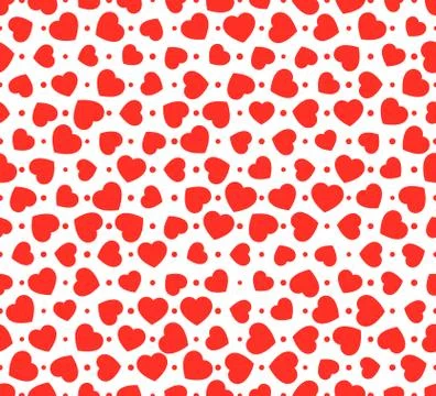 Red hearts seamless vector pattern Stock Illustration