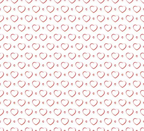 Red hearts seamless vector pattern Stock Illustration