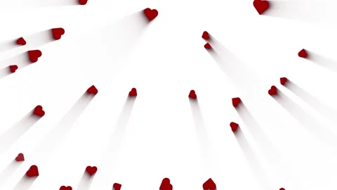 Red hearts with shadows slide on white background 動画素材 229849081