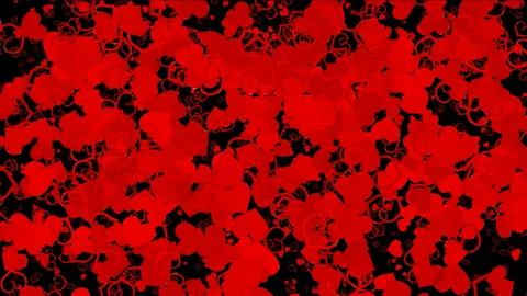 Red Hearts Shape Digital Animation Background Video stock 147473918