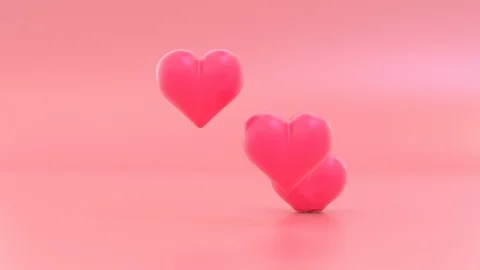 Red hearts shaped balloons. Stock Footage 126053227