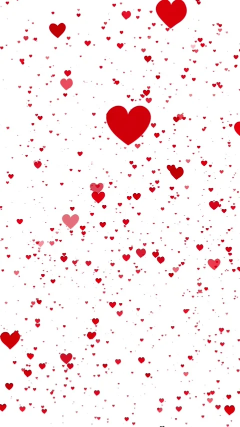 Red Hearts Soaring from Camera on White Background Video stock 267138382