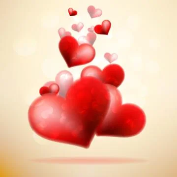 Red hearts template. + EPS10 Stock Illustration