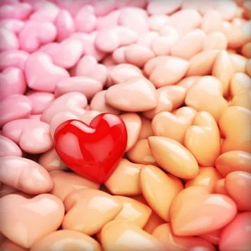 Red hearts texture background for Valentines Day. Stock Illustration