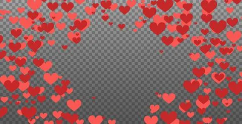 Red hearts on transparent background web template Stock Illustration