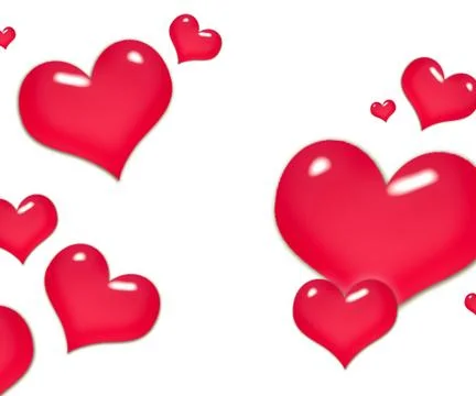 Red hearts on Valentine's Day. Empty space for your text. White background. E Stock Illustration