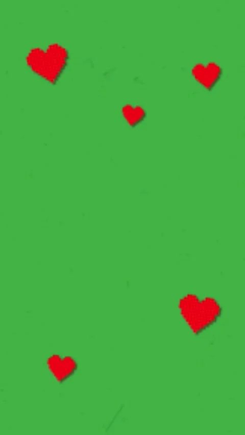 Red Hearts Vertical Green Screen Video Overlay Stock Footage 344757450