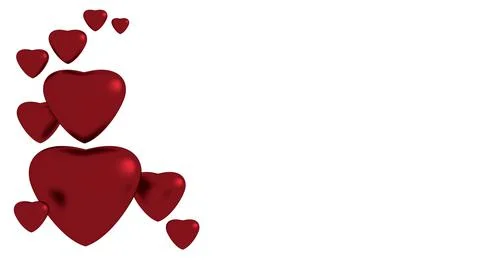 Red hearts on white background 스톡 일러스트
