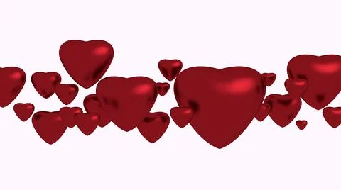 Red hearts on white background 스톡 일러스트