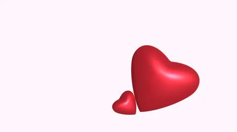 Red hearts on white background 스톡 일러스트