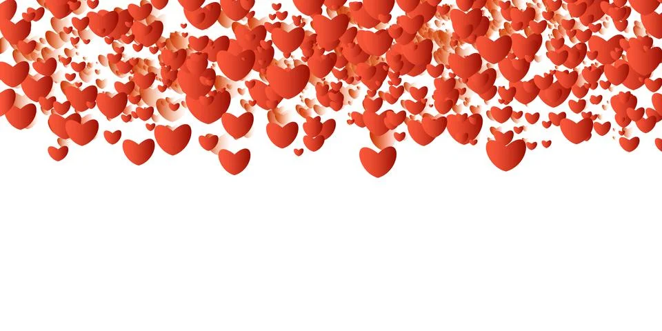 Red hearts on a white background. Stock Illustration