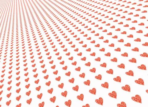 Red hearts on white backgrounds Stock Illustration