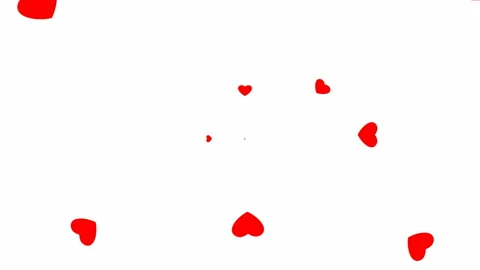 Red hearts white Stock Footage 166378227