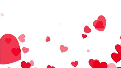 Red Hearts on White Valentines day loop motion Stock Footage