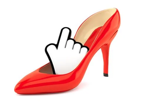 Red heel with cursor Stock Illustration