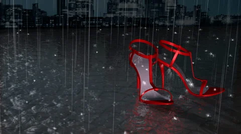 Red Heels Rain Stock Footage 34440979