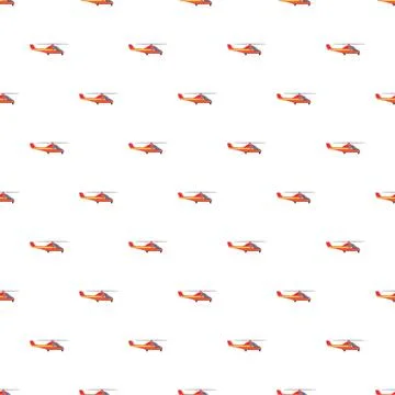 Red helicopter flying creating a seamless pattern Stock Illustration