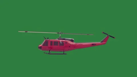 A red helicopter on green screen and flying through over creative composition Stock-Footage 335697024