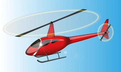 Red helicopter Stock Illustration
