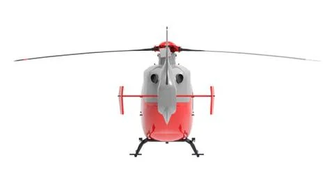 Red helicopter isolated on the white background. 3d illustration Stock-Illustration