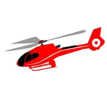 Red helicopter isolated on a white background. Stock-Illustration