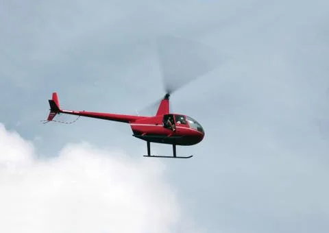 Red helicopter Stock Photos