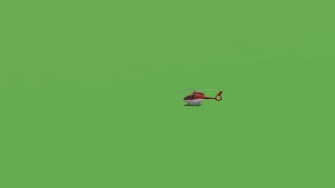 Red helicoptert with green screen Stock Footage 308310518