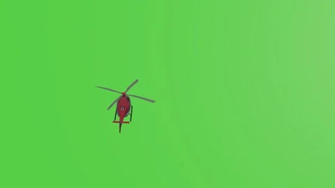 Red helicoptert with green screen Stock Footage 308310543