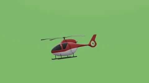 Red helicoptert with green screen Stock Footage 308310552