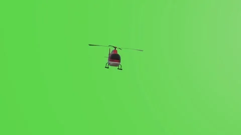 Red helicoptert with green screen Stock Footage 308310567