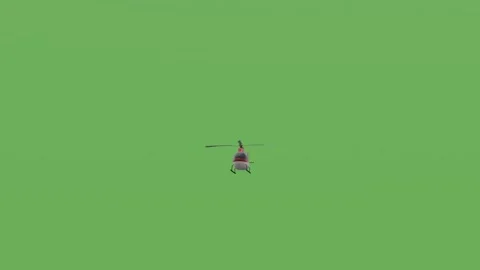 Red helicoptert with green screen Stock Footage 308310571