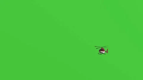 Red helicoptert with green screen Stock Footage 308310585