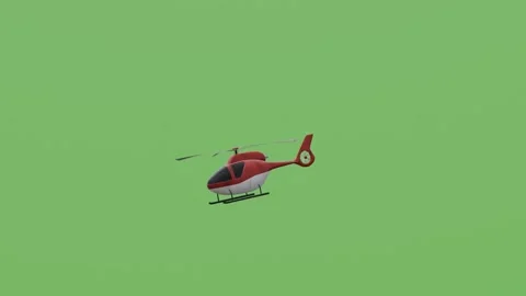 Red helicoptert with green screen Stock Footage 308310603