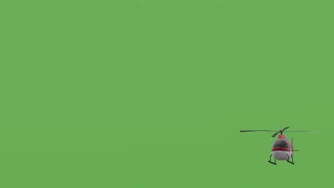 Red helicoptert with green screen Video stock 308310610