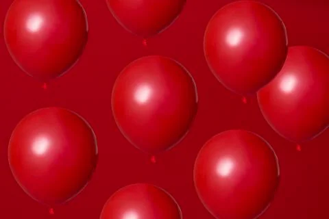 Red helium balloons pattern Stock Photos