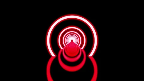 Red hell illumination bloom round tunnel VJ loop background animation Stock Footage 314659237