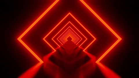 Red hell rhombus tunnel background VJ loop Stock Footage 192897103