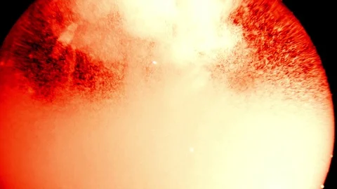 Red Hell Water Actively Bubbling Exploding Mushroom of Bubbles Stock Footage