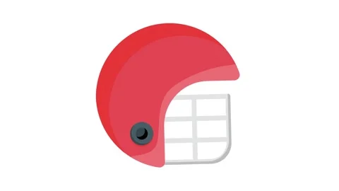 A red helmet featuring a white grid pattern on its surface. Stock Footage 332480185