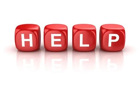 Red Help Box 库存插图