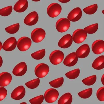 Red Hemispheres 3D Seamless Pattern Stock Illustration