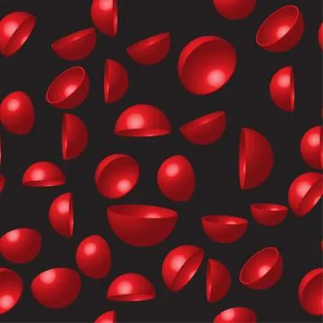 Red Hemispheres Seamless Pattern Illustrazione stock