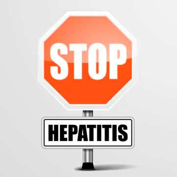 Red hepatitis stop sign Stock Illustration
