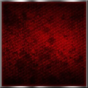 Red hexagon background with real texture. Stock Illustration